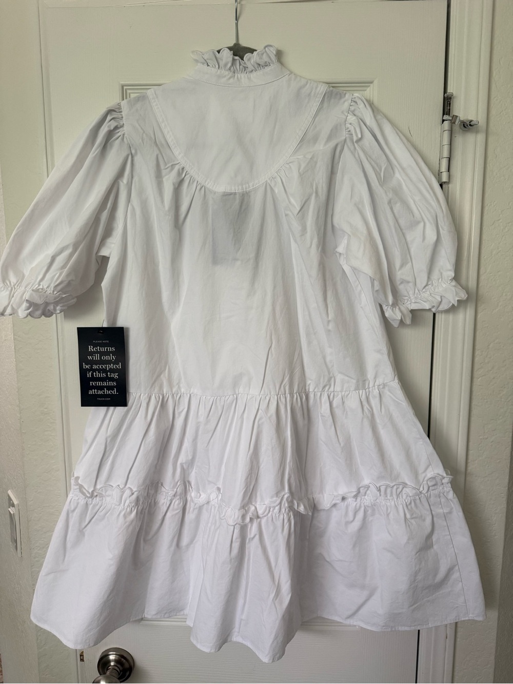Tuckernuck Pomander Place White Ruffle-Trim Tiered  Dress - Picture 2 of 3